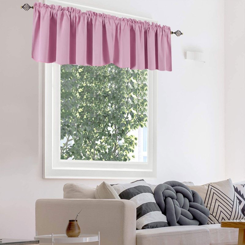 Blackout Valance Curtain for Kitchen & Living Room 57x18 Inches - Decorative Window Treatment