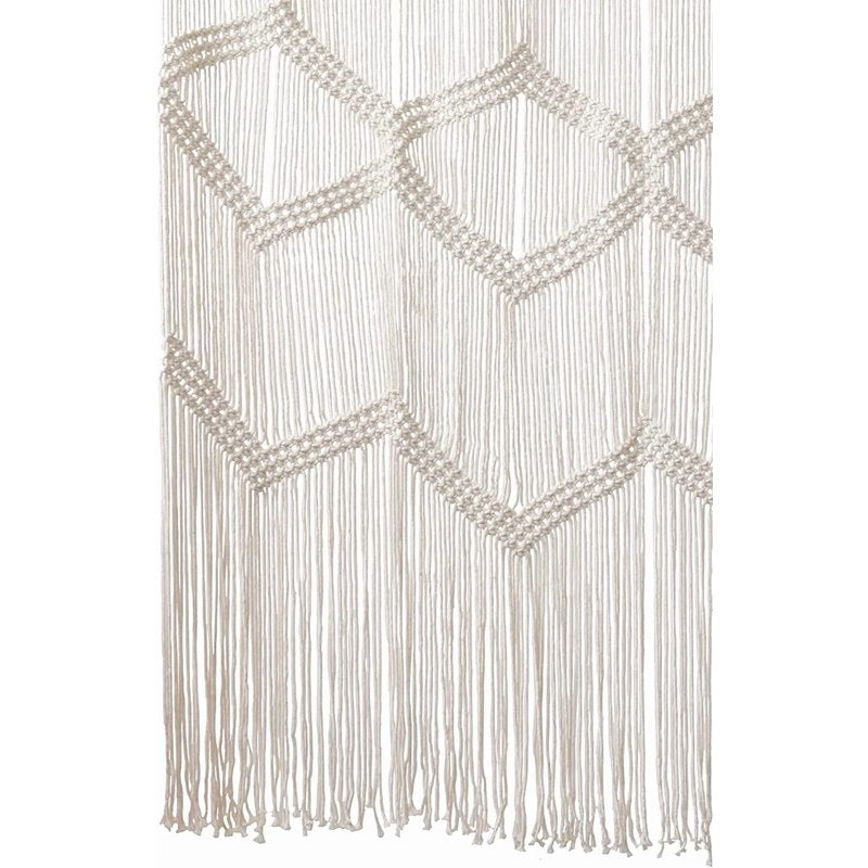 Boho Handwoven Cotton Macrame Curtain for Doorway & Window Decor 42x75 Inches