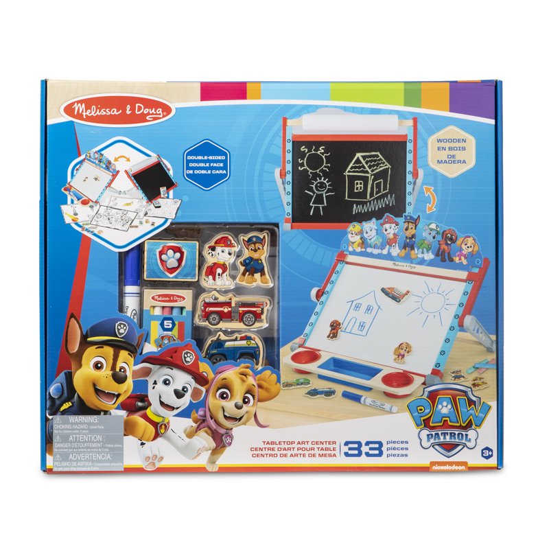 Melissa & Doug PAW Patrol Wooden Double-Sided Tabletop Art Easel for Kids