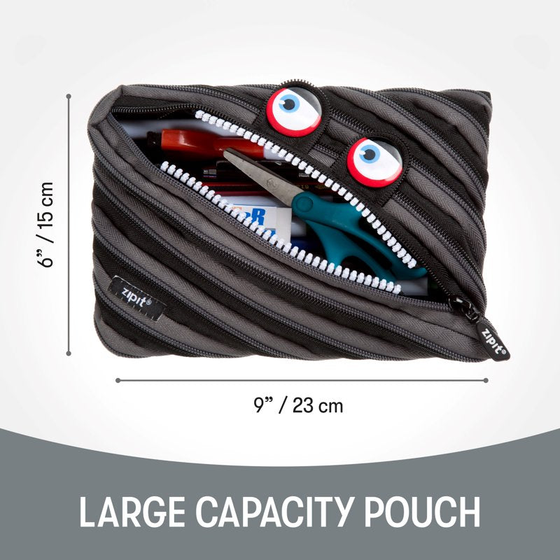 Wildlings Jumbo Pencil Case - Large Colorful Zippered Storage Bag for Kids and Supplies