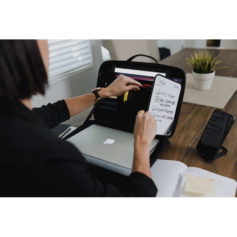 12-in-1 Portable Workstation Briefcase with Whiteboard and LED Light