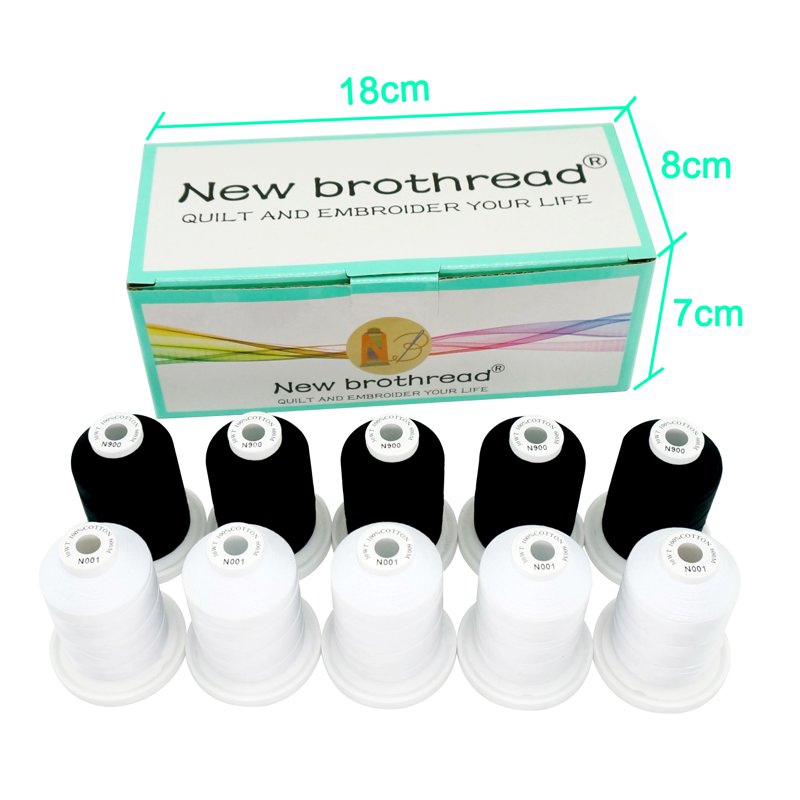 Mercerized Cotton Thread Spool Set for Sewing and Embroidery - 30WT, 600M