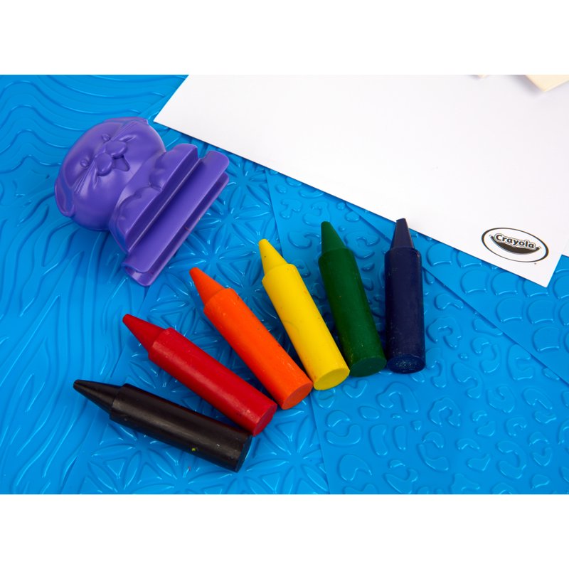 Kids Texture Art Kit with Jumbo Crayons & Rubbing Plates - Toddler Creative Set