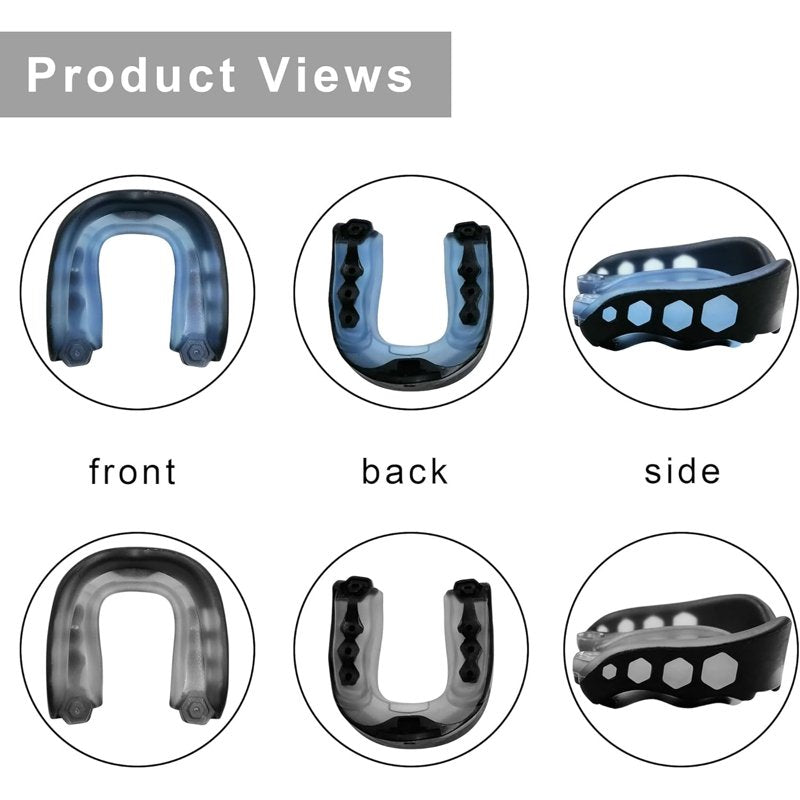 Shockproof Football Mouth Guard with Strap - Triple-Layer Impact Protection