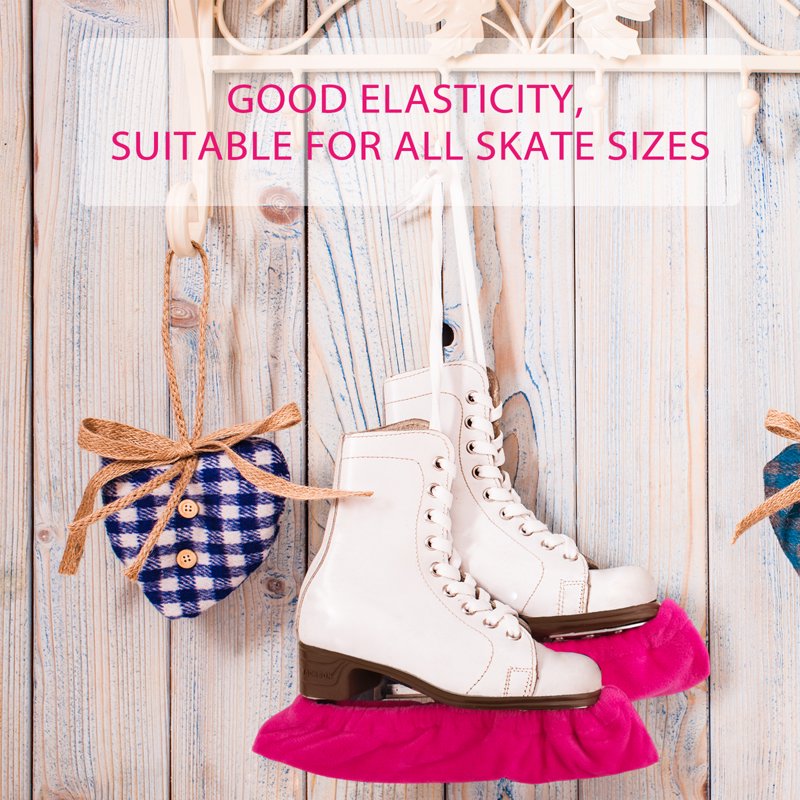 Ice Skate Blade Cover Protectors - Short Plush Material, Water Absorbent, Fits 20-31cm Blades