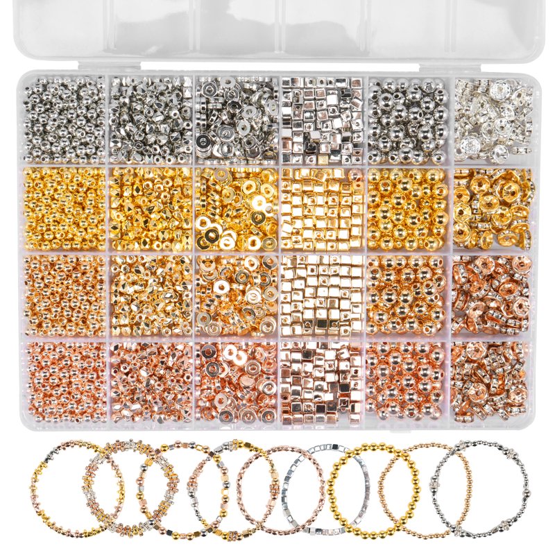 Gold Spacer Beads Set 3820 Pieces Assorted Jewelry Making Components