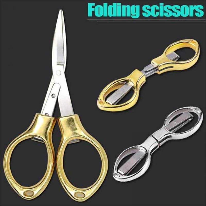 Portable Folding Travel Scissors - Small Stainless Steel Craft & Shredder