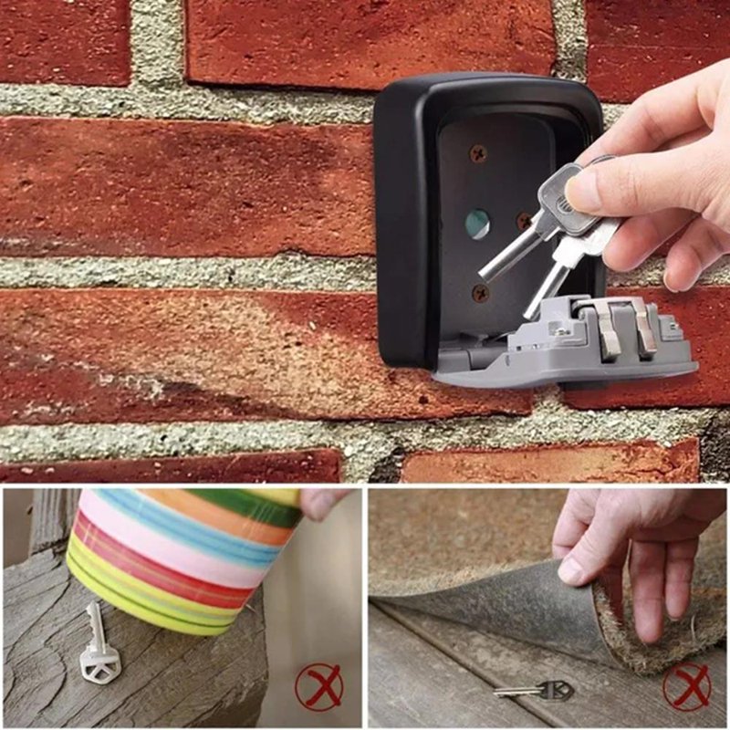 Waterproof 4-Digit Combination Key Lock Box with Removable Shackle, Portable Security Safe for Keys and Cards