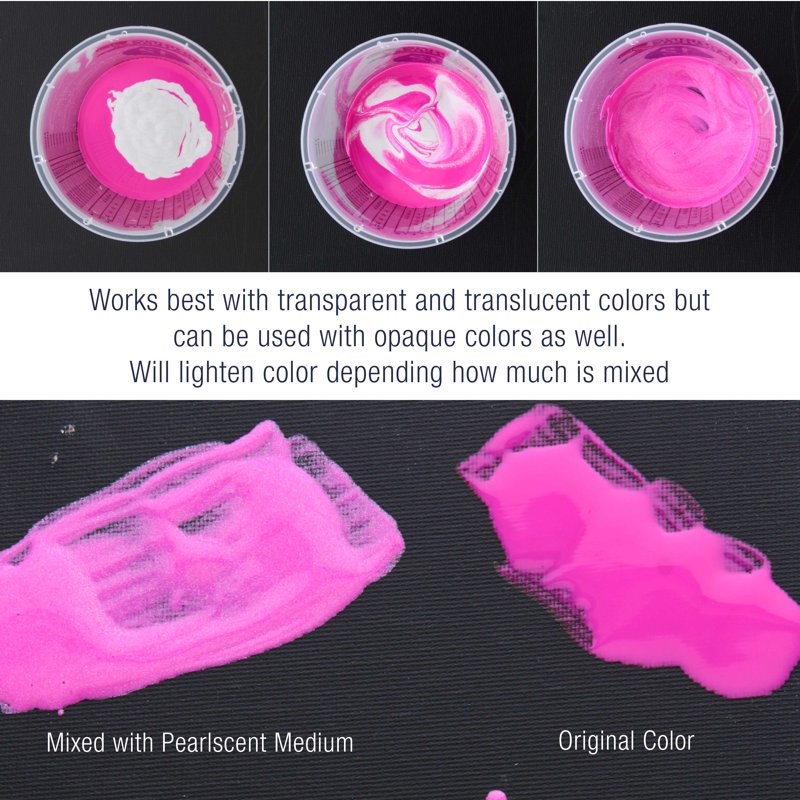 Acrylic Pearlescent Effects Medium - Iridescent Metallic Pouring Medium, 16 oz