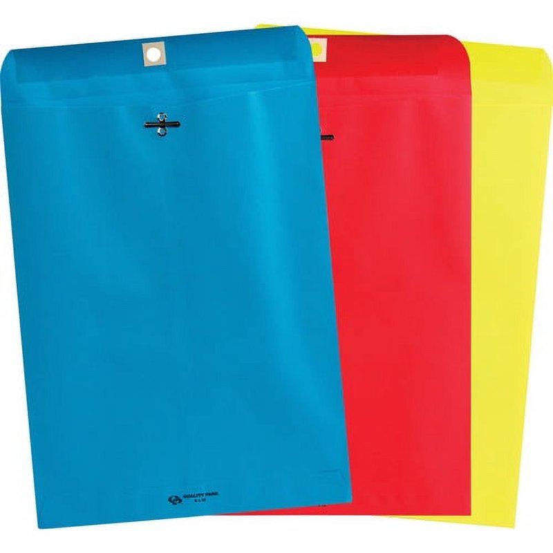 Brightly Colored 9x12 Clasp Envelopes - Red, 28 lb, Pack of 10