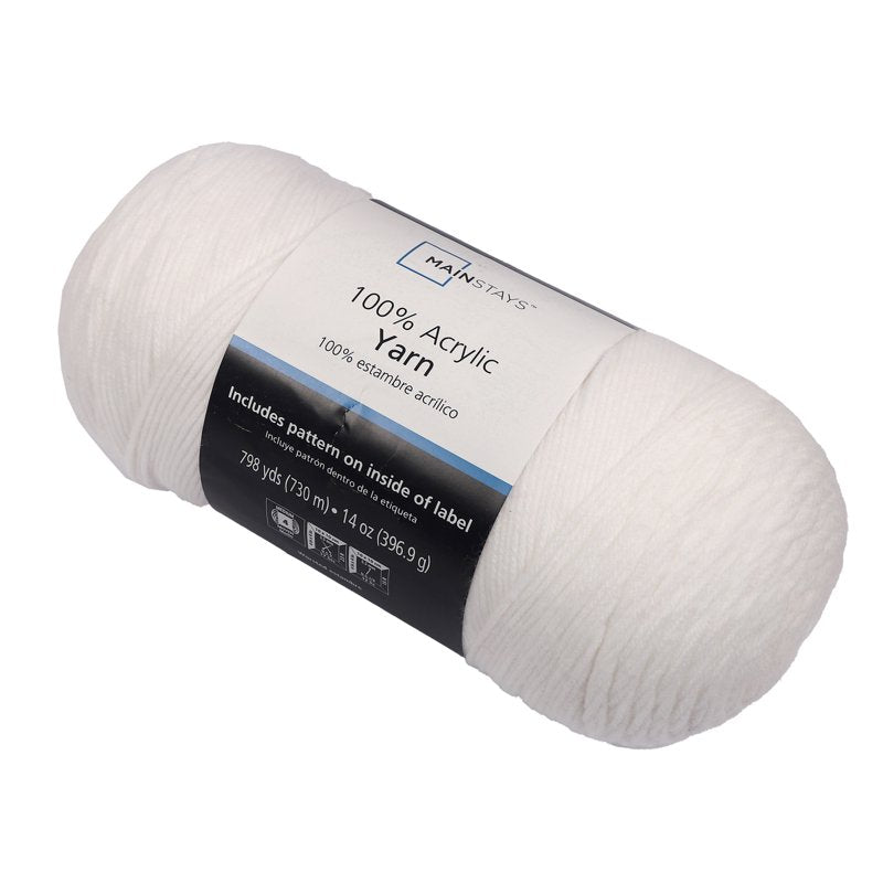 Medium Acrylic Yarn for Knitting and Crochet - 14 oz, 798 yd, White