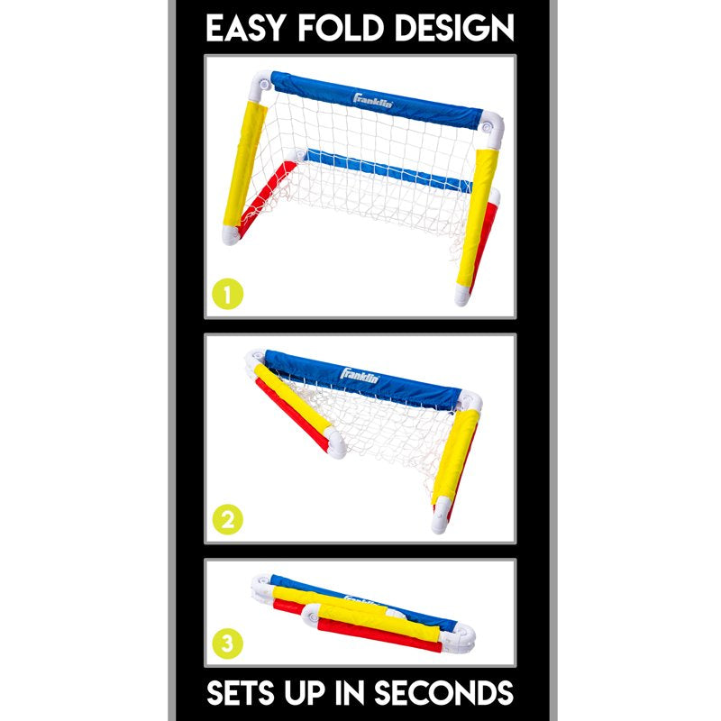 Franklin Sports Kids Soccer Goal with Ball & Pump - 24 x 16, Red