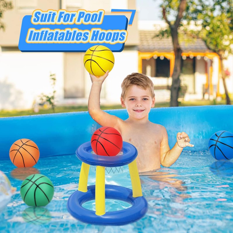 Mini Rubber Basketball Size 6 Inch for Indoor & Outdoor Play - 6-Pack
