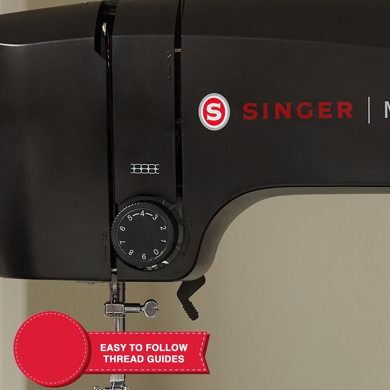 Mechanical Sewing Machine with 45 Stitch Applications, LED Light & Buttonhole - Portable Black