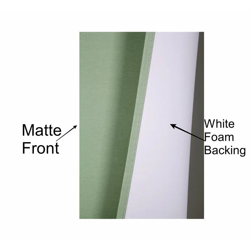 2-Piece Linen Window Curtains Light Filtering Rod Pocket Solid Sage Green