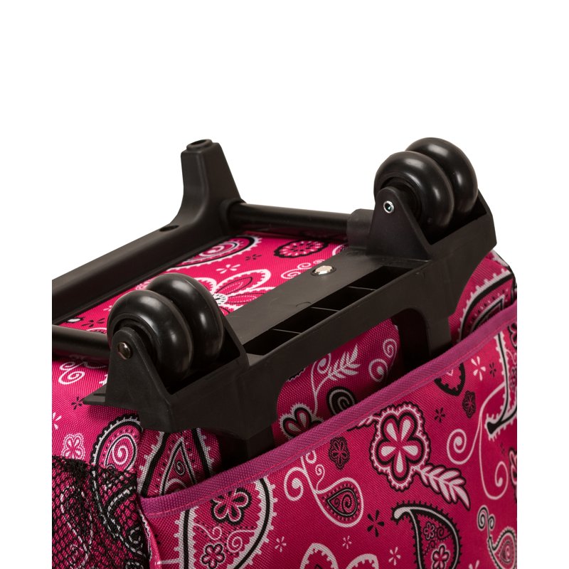 Unisex 17-Inch Rolling Backpack with Double Wheels and Multiple Pockets