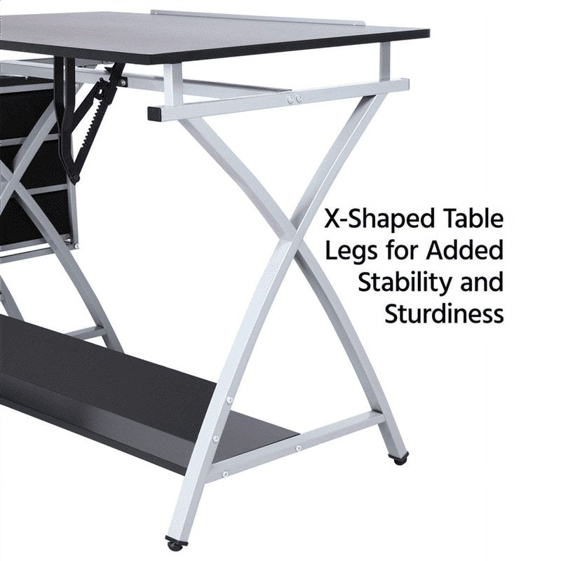 Adjustable Steel Drafting Table with Stool - Art & Office Workspace