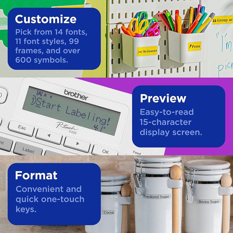 Brother PTD220 Label Maker Bundle with Storage Case - Home & Office