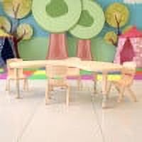 Kids Half-Moon Activity Table Set with 4 Chairs - Height Adjustable Play Table for Classroom & Home