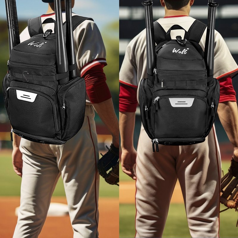 Pro Baseball Backpack with Helmet & Shoe Compartments - Large Sports Bag for Men