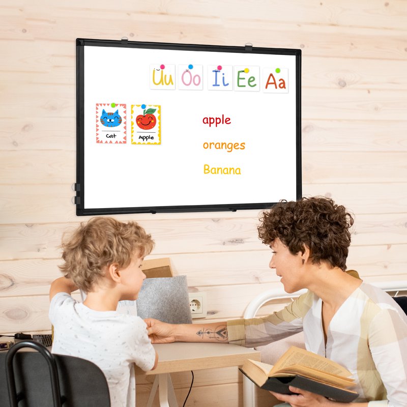 Magnetic Double-Sided Whiteboard 24x18 Inch for Office Home Classroom