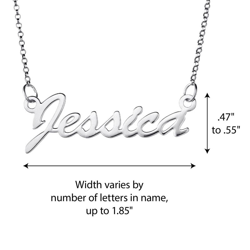 Personalized Name Necklace - Custom Script Pendant on 18-Inch Chain