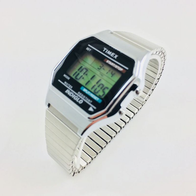 Digital Casual Watch with Silver or Gold Finish — 34mm Classic Style