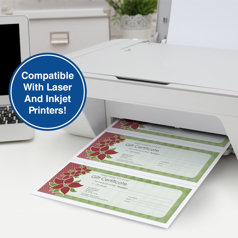 Perforated Printer Paper 8.5 x 11 Inches - 3 Part Tear-Away Sheets, 2500 Sheets