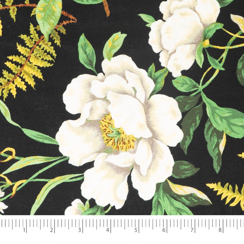 Cotton Quilt Fabric Black Janemse 44 Inch Wide 1 Yard - Sewing & Craft Material