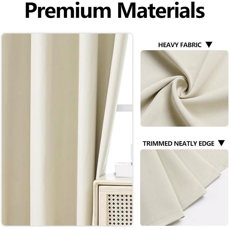 Grey Birch Tree Forest Curtains for Bedroom & Living Room - Blackout Thermal Drapes, Grommet Style, Pack of 2