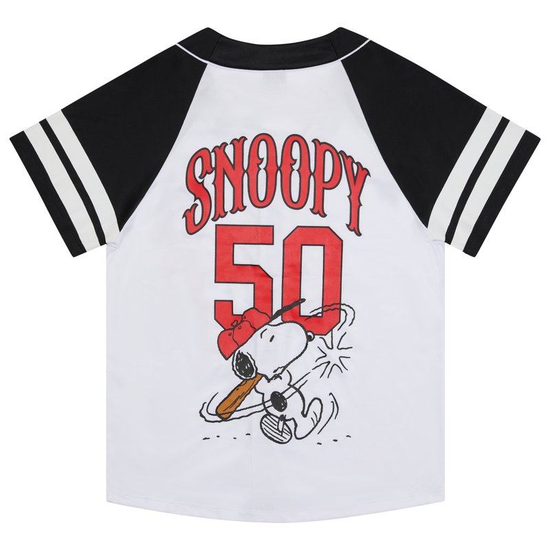 Ladies Snoopy Baseball Jersey Shirt - White, Medium, Sports Style