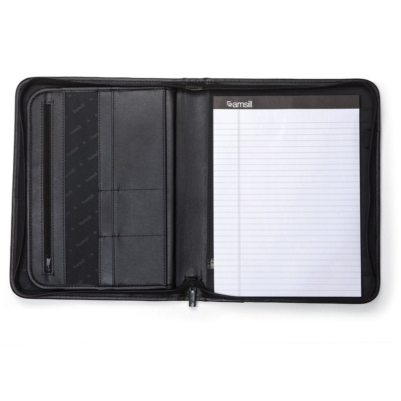Professional Padfolio with Zippered Closure and Tablet Sleeve - Office Organizer
