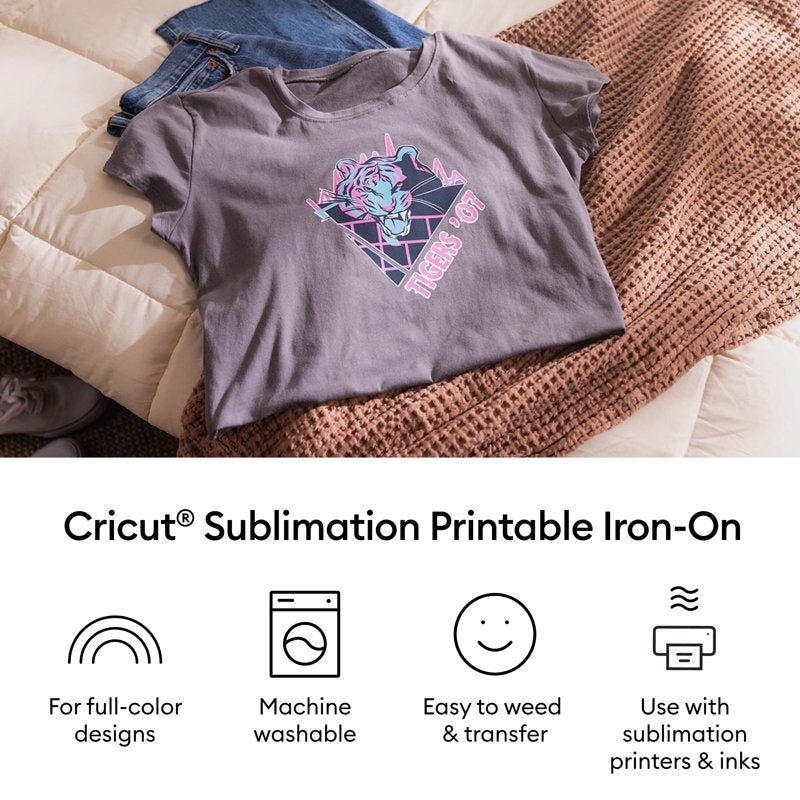 Cricut Sublimation Printable Iron-On Sheets 8.5 x 11 Inches 10 Pack