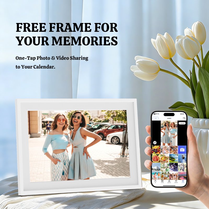 10.1-Inch Digital Family Calendar with Photo Frame & Meal Planner