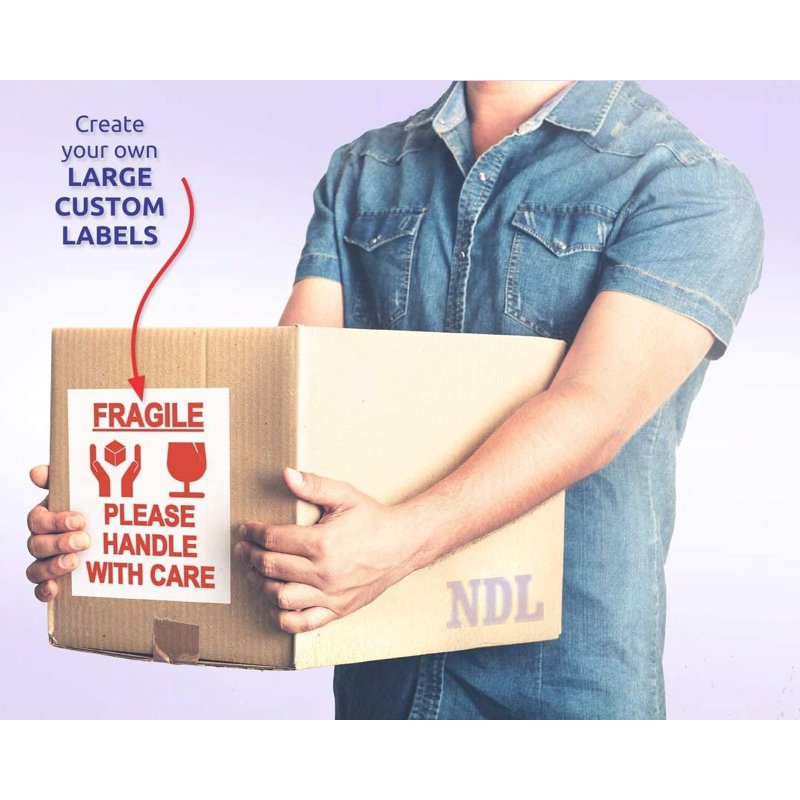 Full Sheet White Labels 8.5 x 11 Inch Printable Sticker Paper for Laser Inkjet - Pack of 50 Sheets