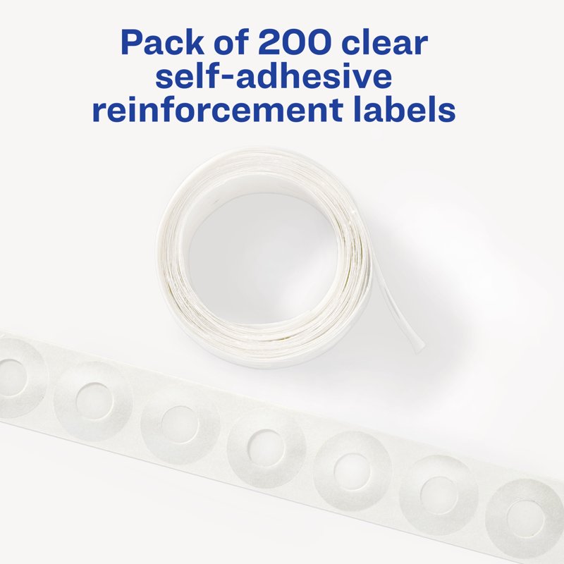 Self-Adhesive Hole Reinforcement Stickers - Clear 1/4 Inch, Pack Variants