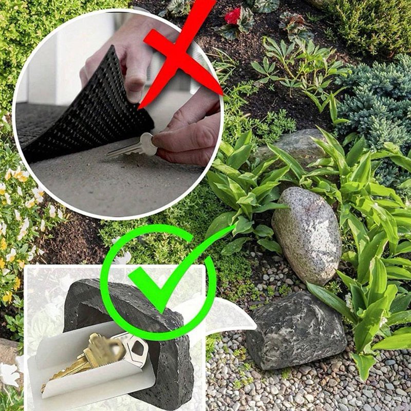 Outdoor Fake Rock Key Hider Safe Discreet Garden Key Storage Waterproof