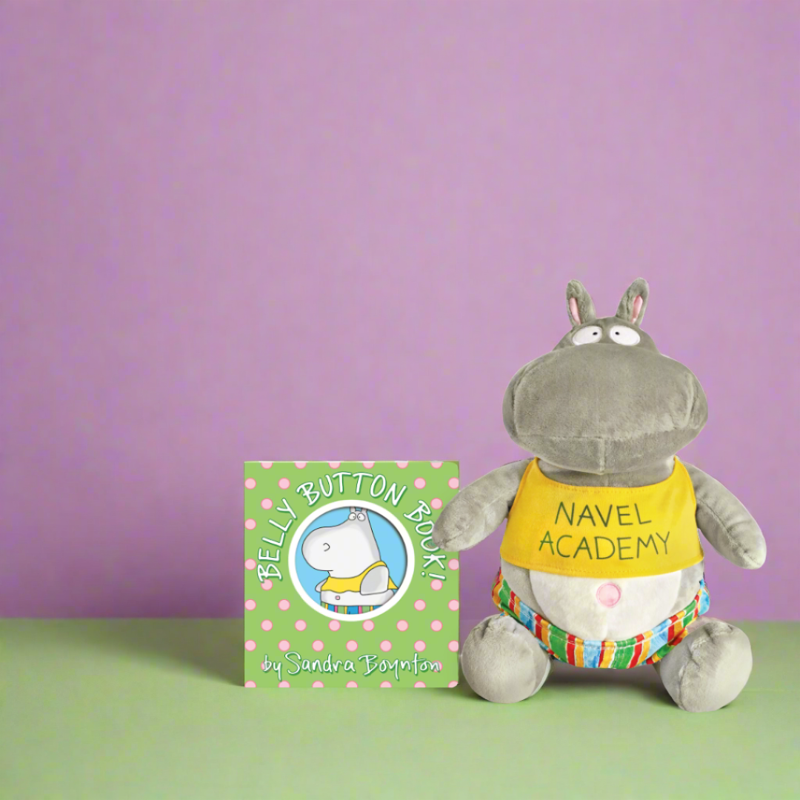Plush Hippo Toy - 10.5-Inch Belly Button Book Character for Kids