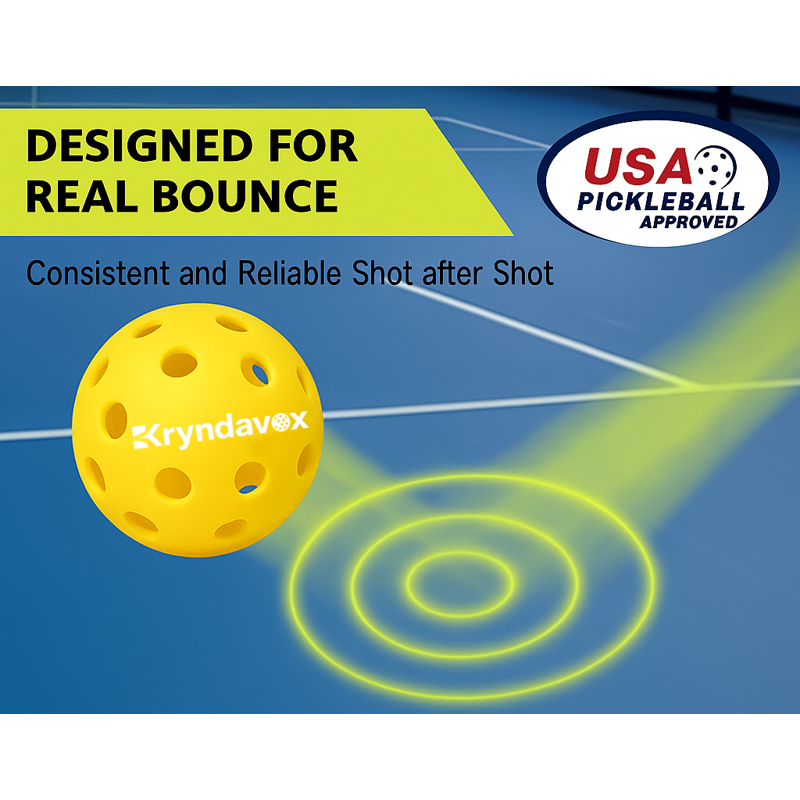 USAPA-Approved 6-Pack 40-Hole Outdoor Pickleballs with Mesh Carry Bag