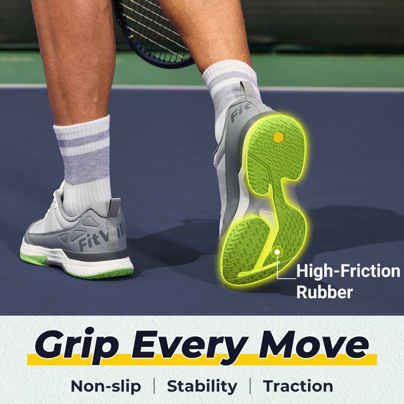 Wide Fit Men's Tennis Shoes Slip Resistant Running and Walking Sneakers