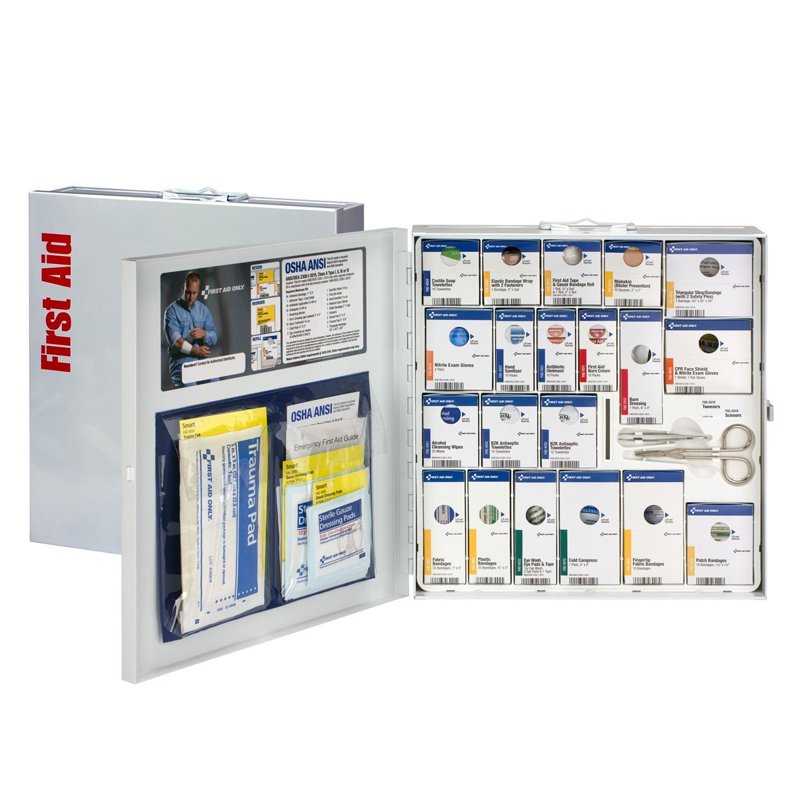 Wall Mountable First Aid Kit - 202 Pieces for Businesses and Offices