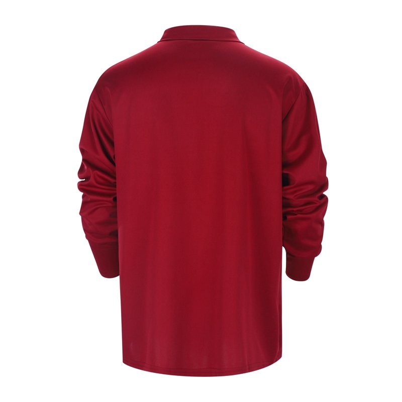 Men's Polo Shirts Casual Solid Color Long Sleeve Button Up Top