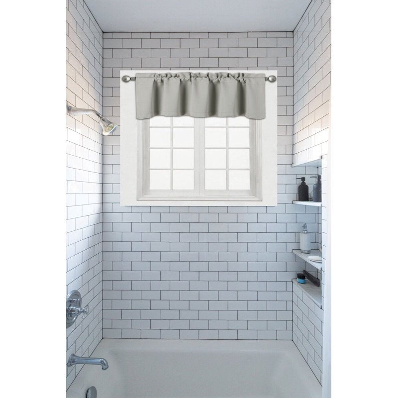 Blackout Thermal Valance Curtain for Window, Unlined, Rod Pocket, 54x18 Inches - Multiple Colors