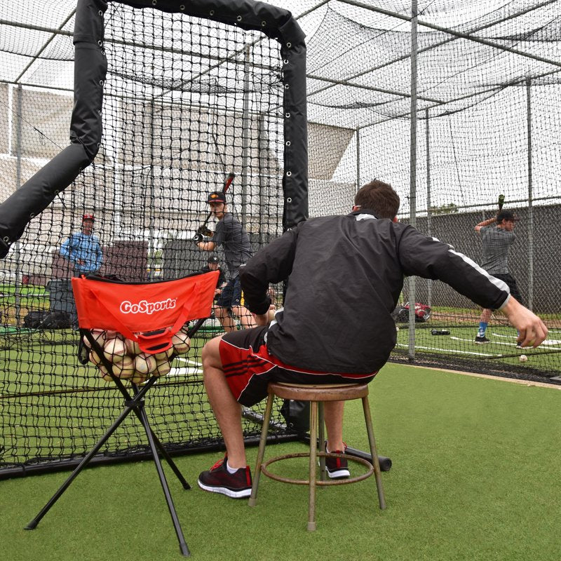 Baseball & Softball Ball Caddy with Carrying Bag - Portable Ball Storage for Coaches & Players