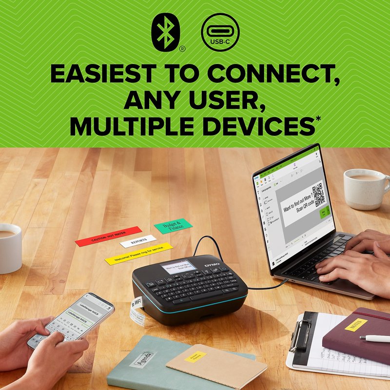Portable Label Maker with Bluetooth & USB-C - Compact Office Label Printer