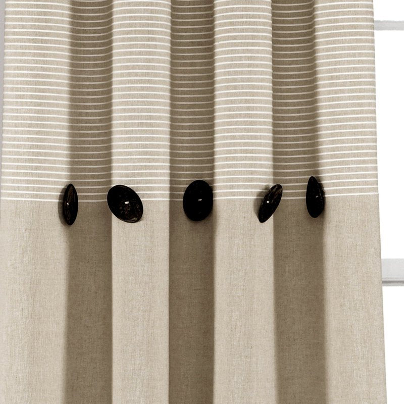 Farmhouse Style Stripe Cotton Window Panel Set - Eco-Friendly Recycled Fabric