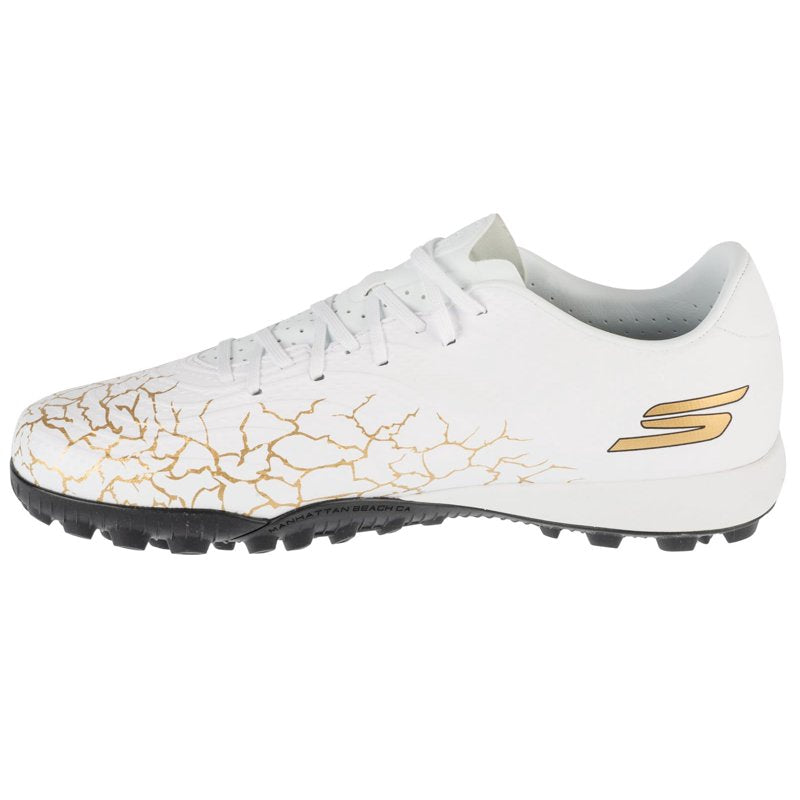 Skechers SKX 1.5 Academy TF Mens Soccer Cleats - White/Black/Gold, Medium