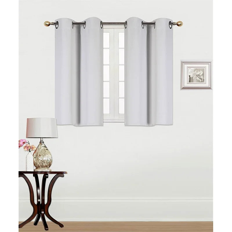 Blackout Window Curtain Panel 28x36 Grommet Thermal Insulated Light Block White