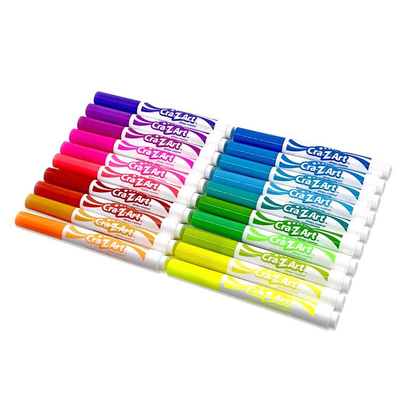 Neon Broad Line Markers Set - 20 Bright Colors for Arts & Crafts