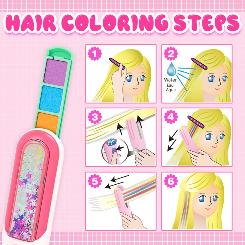 Kids Hair Chalk Set for Girls and Boys - Temporary Color & Party Gifts